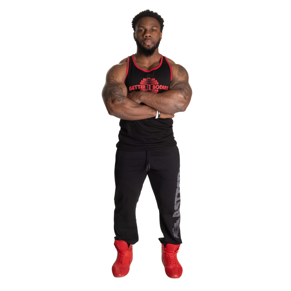 DUMBBELL T-BACK, BLACK/RED