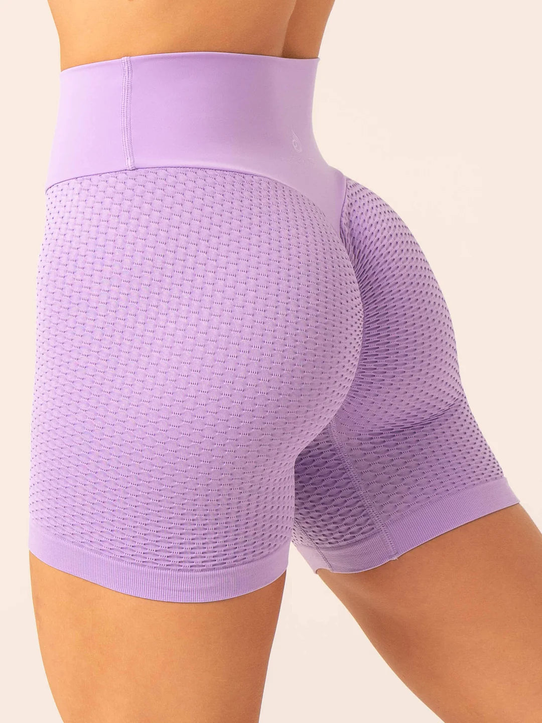 HONEYCOMB SCRUNCH SEAMLESS SHORTS, LAVENDER