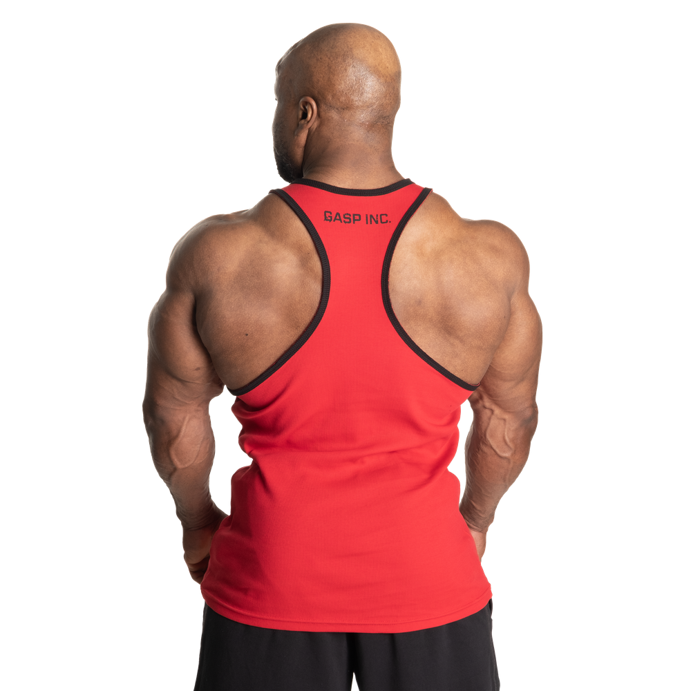 RIBBED T-BACK, CHILI RED